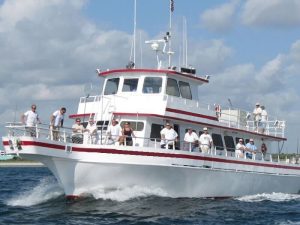Vibrant Miami beach scene with anglers preparing for drift fishing